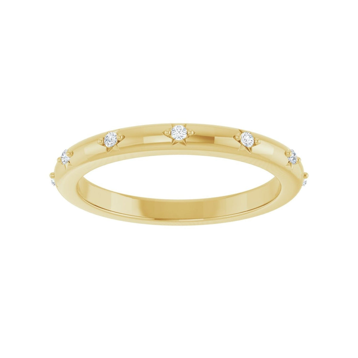 Sapphire Row Natural Diamond Celestial Eternity Band - 14K Yellow Gold, 1.1 mm, 4.5 (view 3)