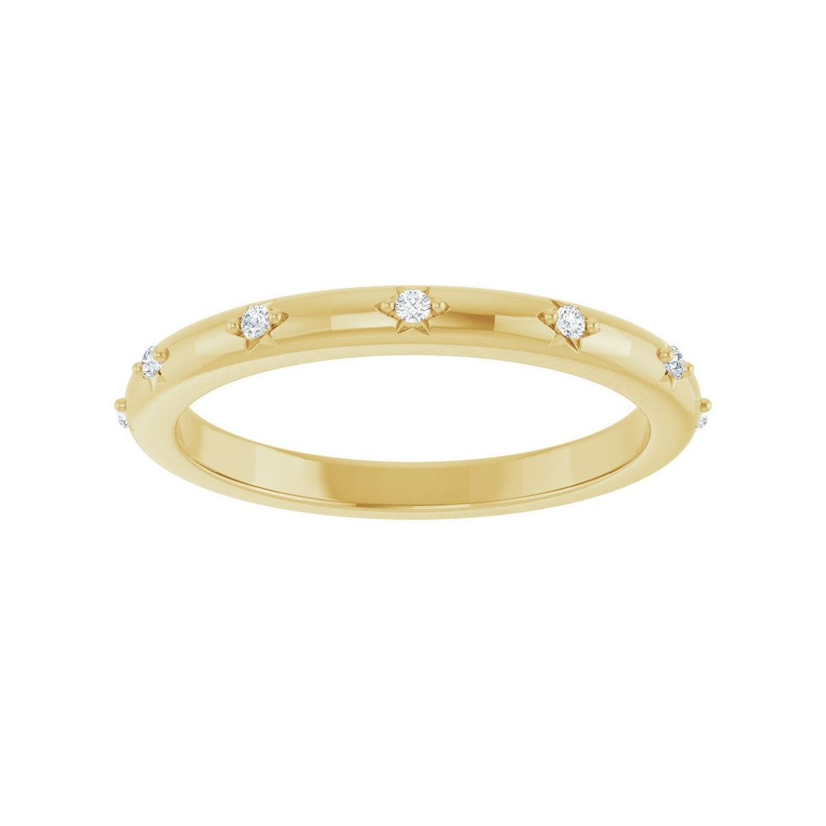 Sapphire Row Natural Diamond Celestial Eternity Band - 14K Yellow Gold, 1.1 mm, 5.5 (view 3)