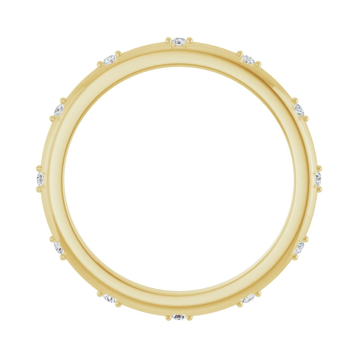 Sapphire Row Natural Diamond Celestial Eternity Band - 14K Yellow Gold, 1.1 mm, 6.5 (view 2)