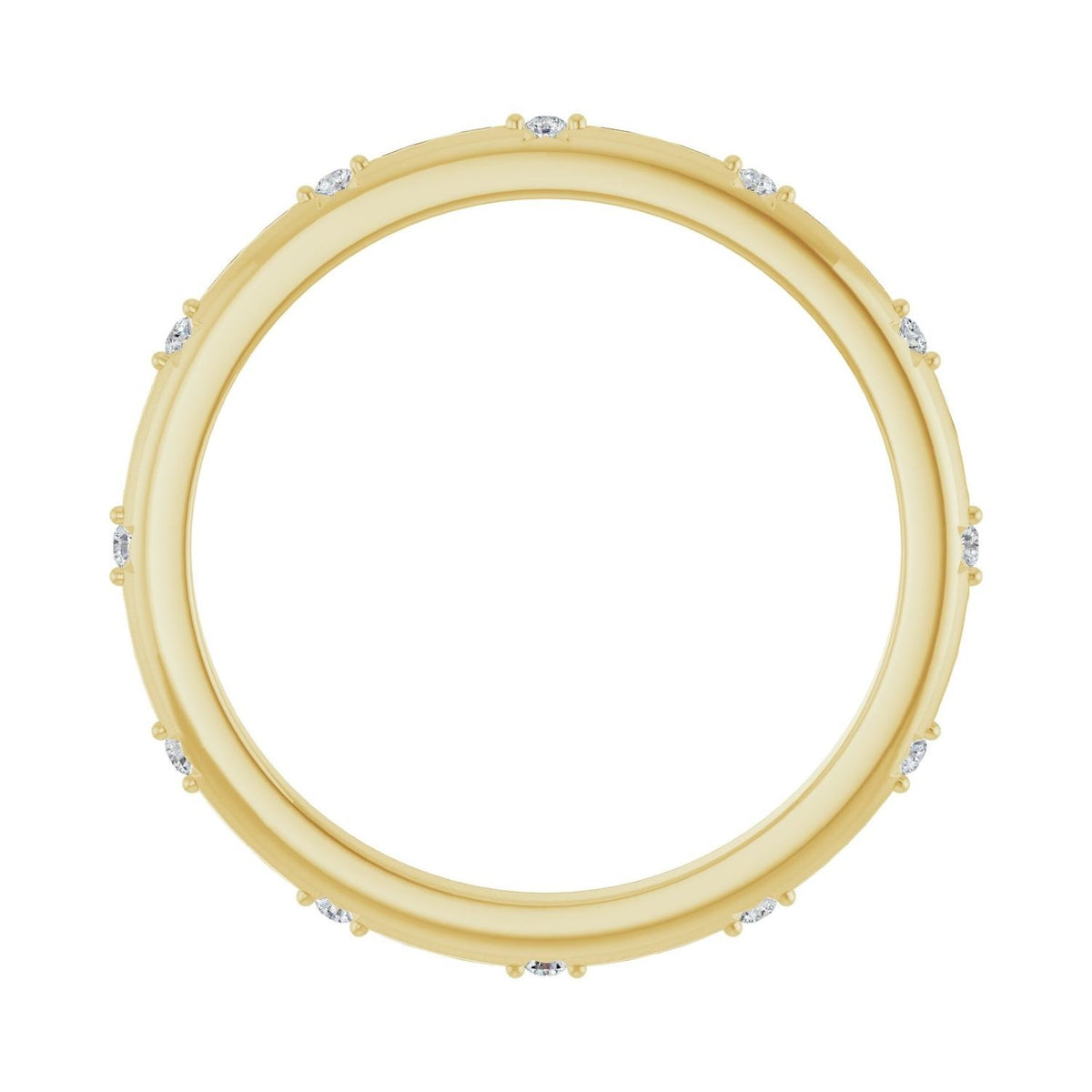 Sapphire Row Natural Diamond Celestial Eternity Band - 14K Yellow Gold, 1.1 mm, 7.5 (view 2)
