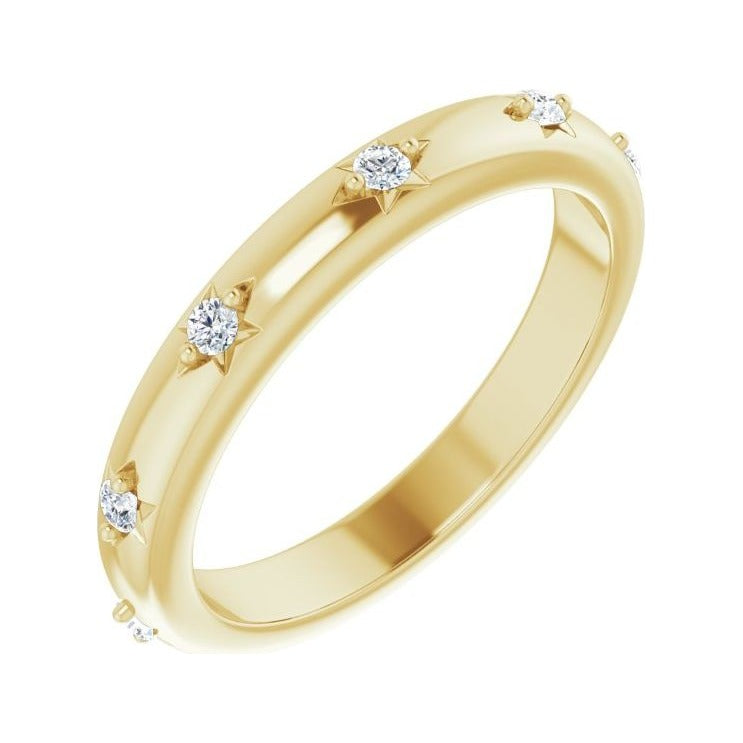 Sapphire Row Natural Diamond Celestial Eternity Band - 14K Yellow Gold, 1.5 mm, 4.5