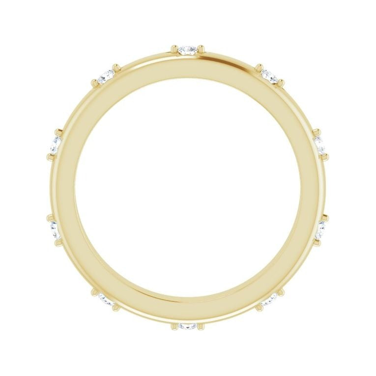 Sapphire Row Natural Diamond Celestial Eternity Band - 14K Yellow Gold, 1.5 mm, 4.5 (view 2)