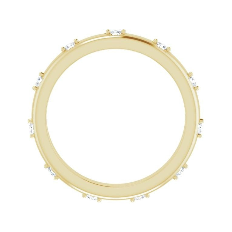 Sapphire Row Natural Diamond Celestial Eternity Band - 14K Yellow Gold, 1.5 mm, 5.5 (view 2)