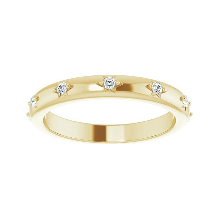 Sapphire Row Natural Diamond Celestial Eternity Band - 14K Yellow Gold, 1.5 mm, 5.5 (view 3)