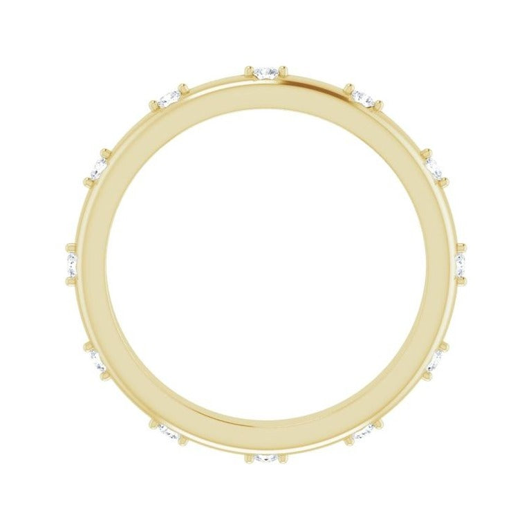 Sapphire Row Natural Diamond Celestial Eternity Band - 14K Yellow Gold, 1.5 mm, 6.5 (view 2)