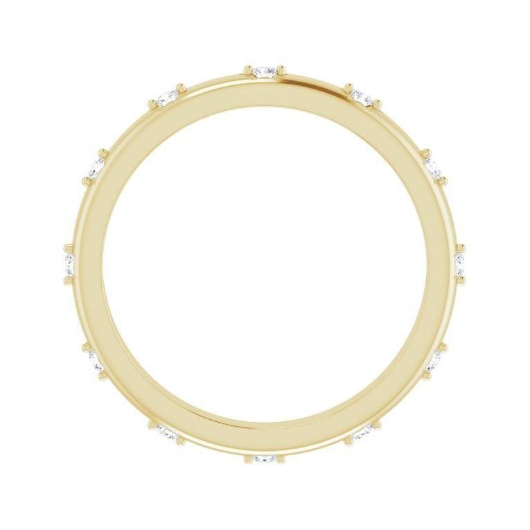 Sapphire Row Natural Diamond Celestial Eternity Band - 14K Yellow Gold, 1.5 mm, 7.5 (view 2)
