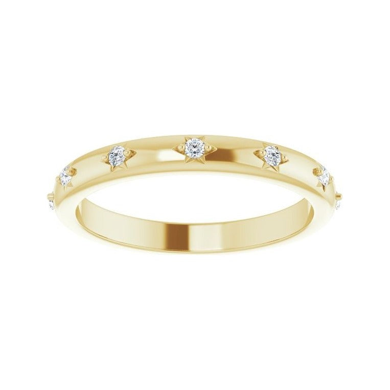 Sapphire Row Natural Diamond Celestial Eternity Band - 14K Yellow Gold, 1.5 mm, 7.5 (view 3)