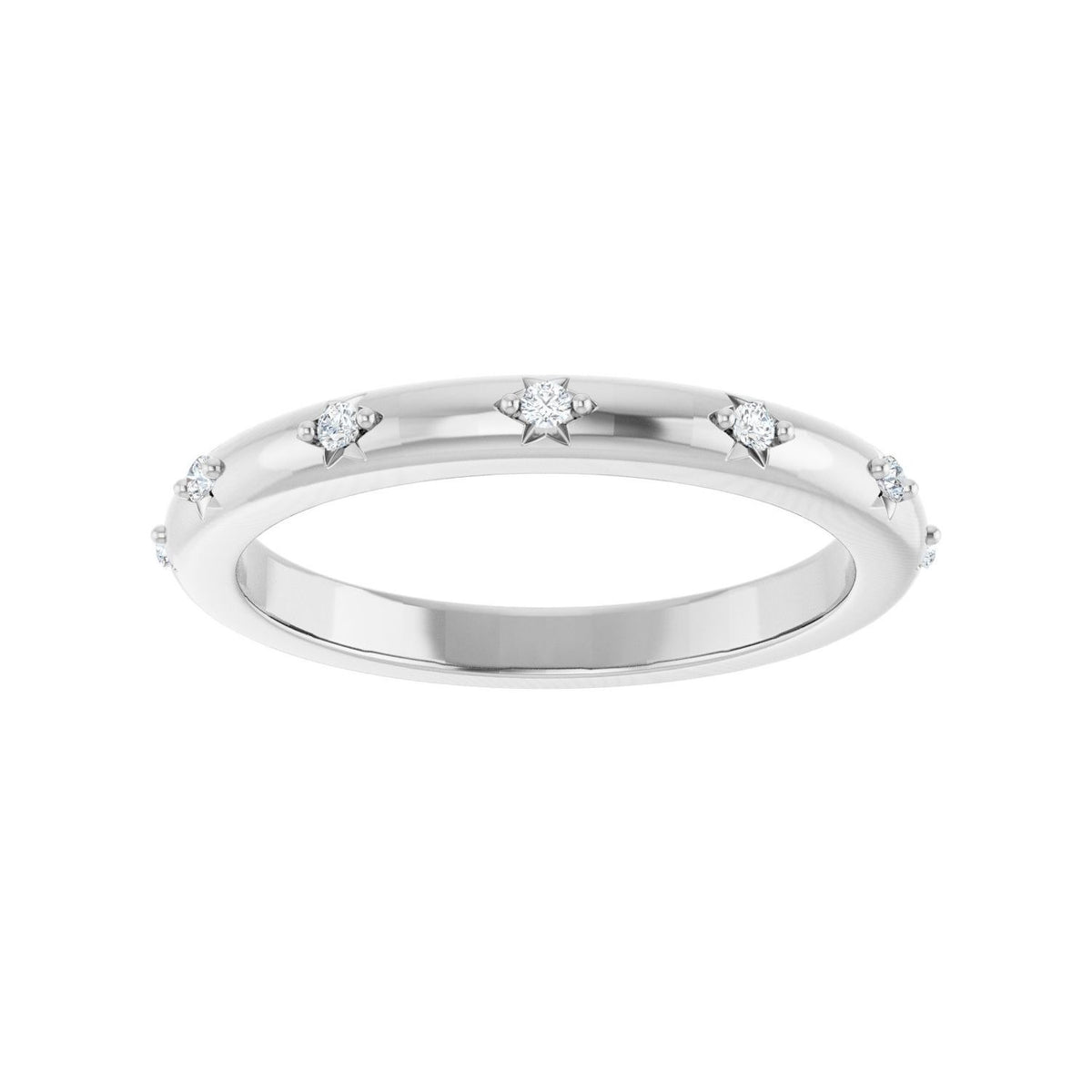 Sapphire Row Natural Diamond Celestial Eternity Band - Platinum, 1.1 mm, 4 (view 3)