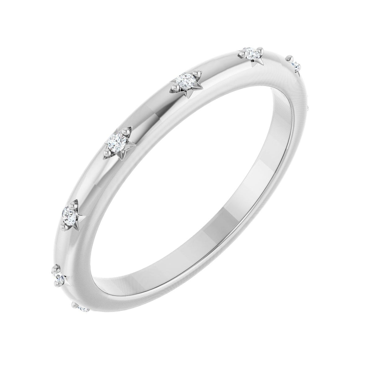 Sapphire Row Natural Diamond Celestial Eternity Band - Platinum, 1.1 mm, 6