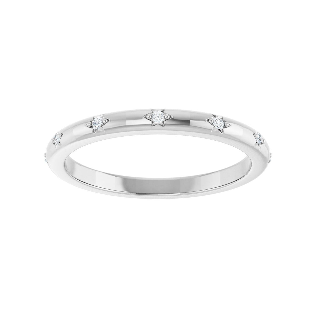 Sapphire Row Natural Diamond Celestial Eternity Band - Platinum, 1.1 mm, 7 (view 3)