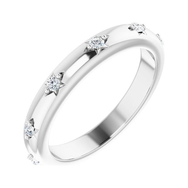 Sapphire Row Natural Diamond Celestial Eternity Band - Platinum, 1.5 mm, 4