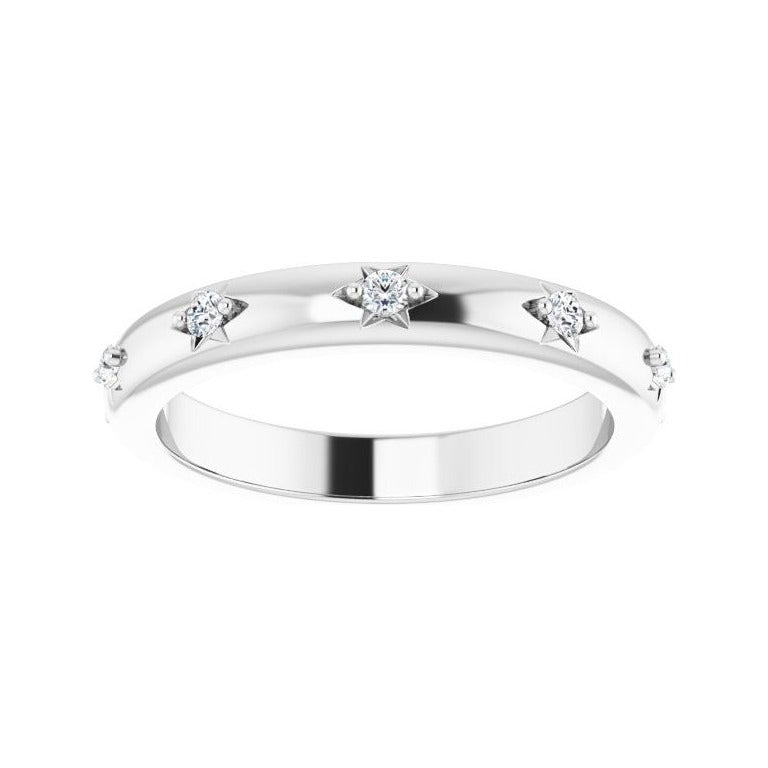 Sapphire Row Natural Diamond Celestial Eternity Band - Platinum, 1.5 mm, 4 (view 3)