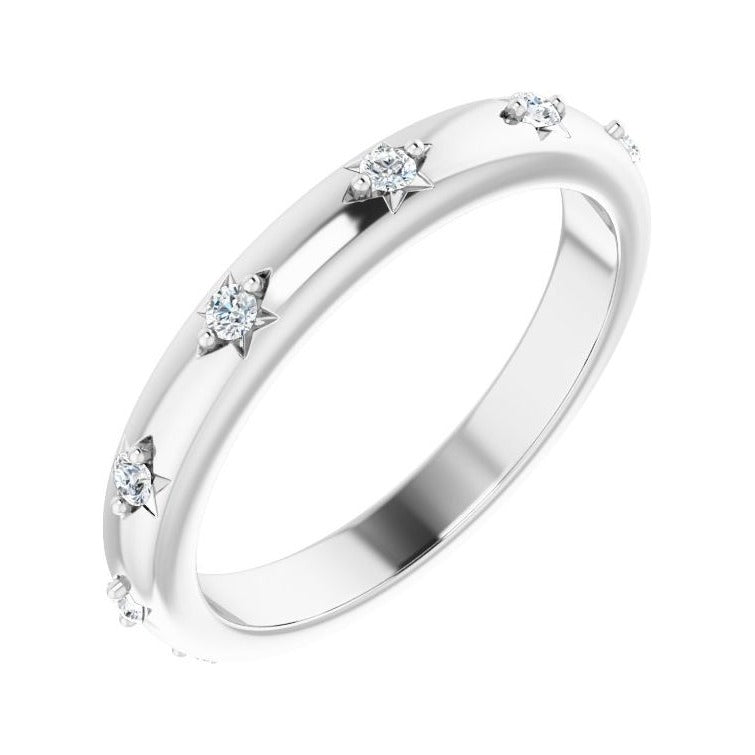 Sapphire Row Natural Diamond Celestial Eternity Band - Platinum, 1.5 mm, 5