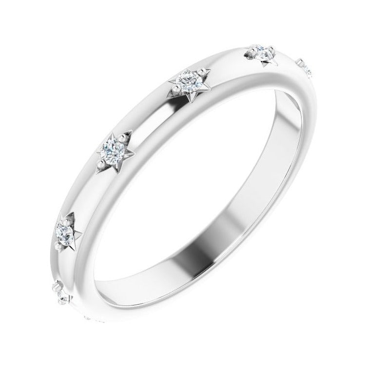 Sapphire Row Natural Diamond Celestial Eternity Band - Platinum, 1.5 mm, 6