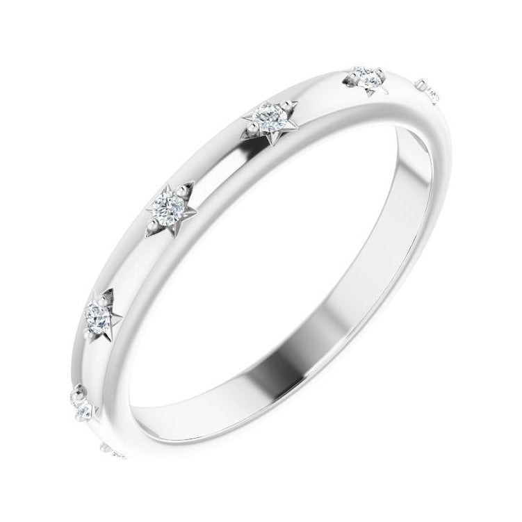 Sapphire Row Natural Diamond Celestial Eternity Band - Platinum, 1.5 mm, 8