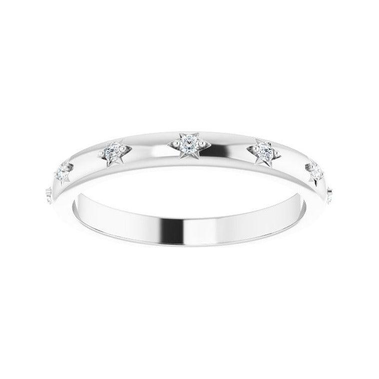 Sapphire Row Natural Diamond Celestial Eternity Band - Platinum, 1.5 mm, 8 (view 3)