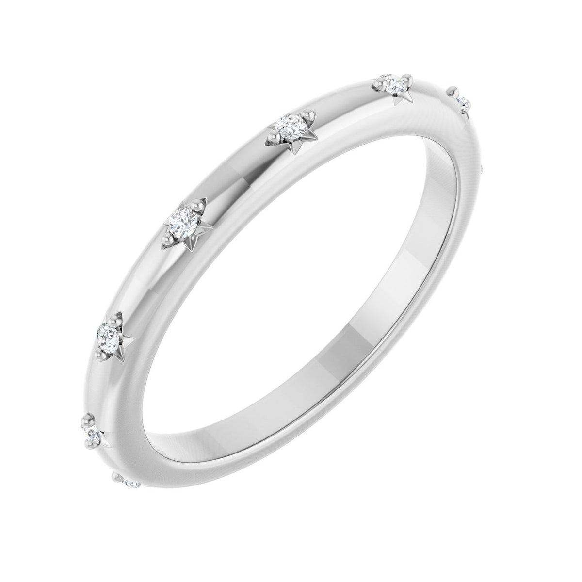 Sapphire Row Natural Diamond Celestial Eternity Band - Platinum, 1.1 mm, 5.5