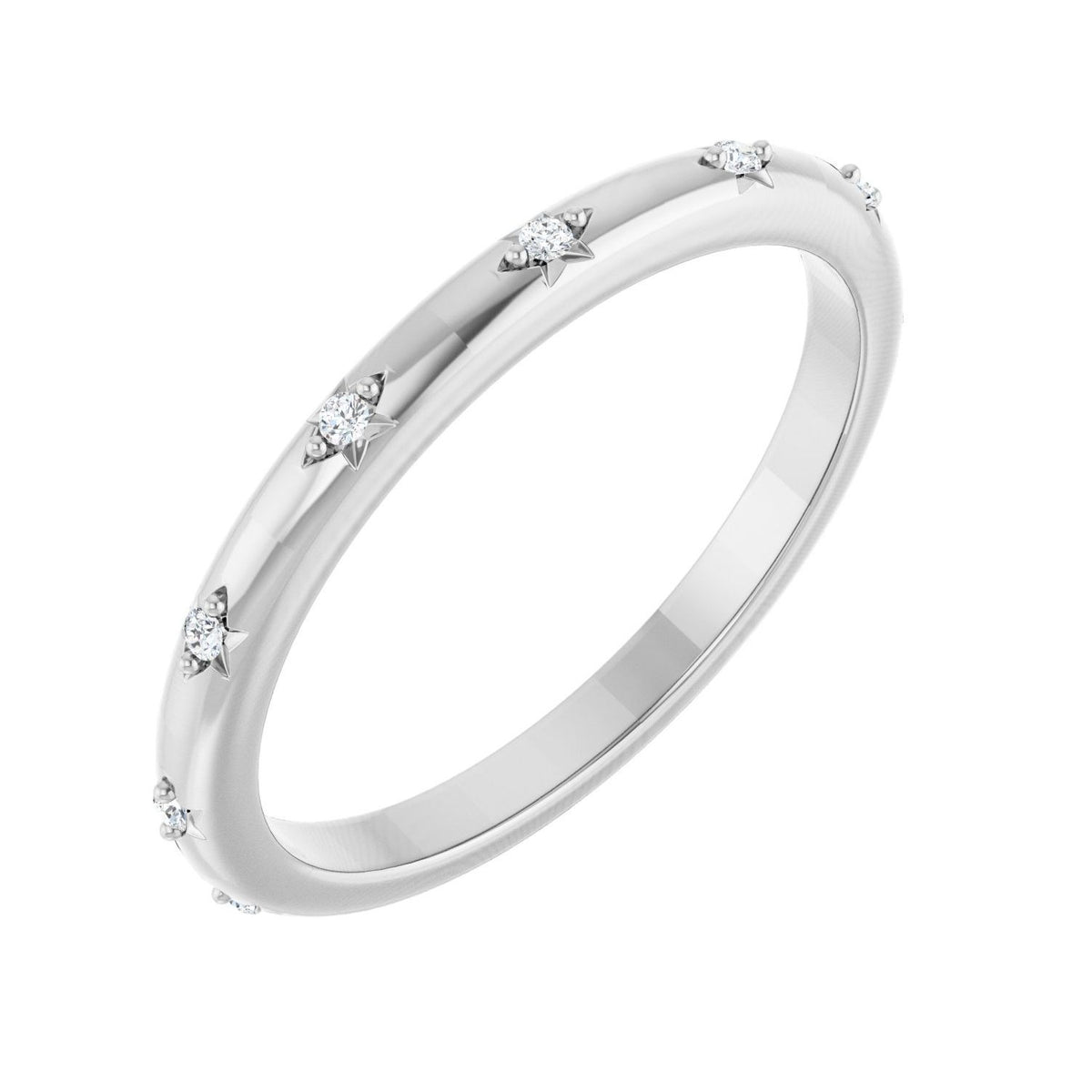 Sapphire Row Natural Diamond Celestial Eternity Band - Platinum, 1.1 mm, 7.5