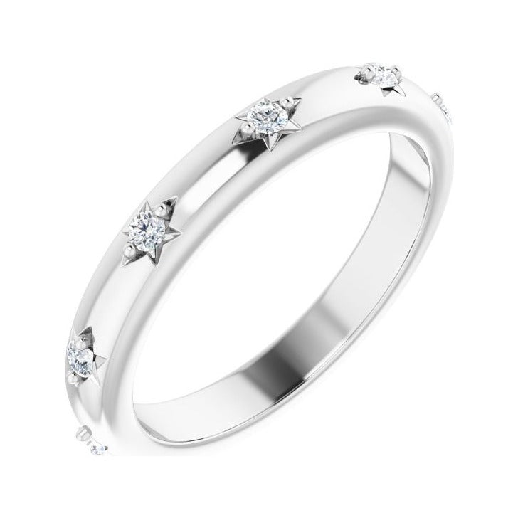 Sapphire Row Natural Diamond Celestial Eternity Band - Platinum, 1.5 mm, 4.5