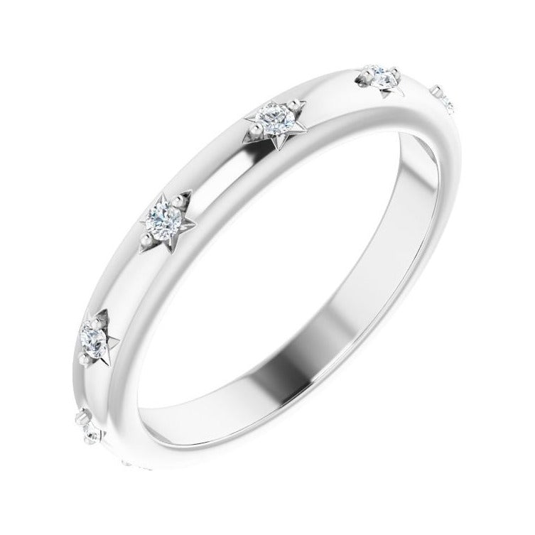 Sapphire Row Natural Diamond Celestial Eternity Band - Platinum, 1.5 mm, 5.5