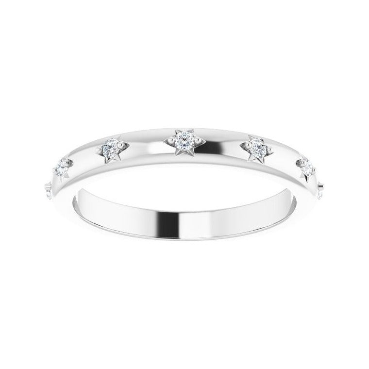 Sapphire Row Natural Diamond Celestial Eternity Band - Platinum, 1.5 mm, 6.5 (view 3)