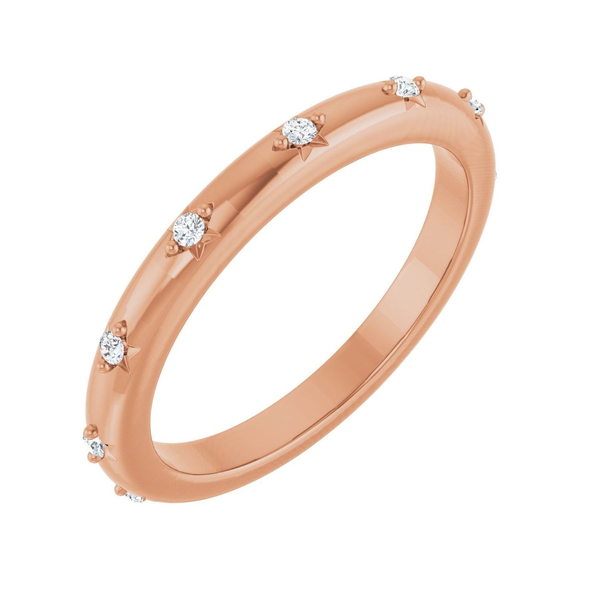 Sapphire Row Natural Diamond Celestial Eternity Band - 14K Rose Gold, 1.1 mm, 4