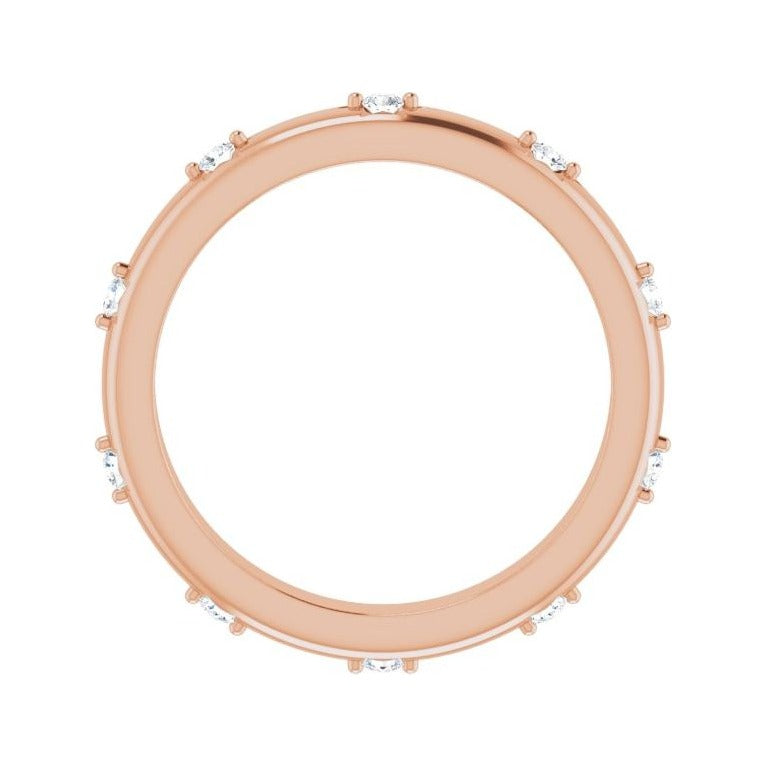 Sapphire Row Natural Diamond Celestial Eternity Band - 14K Rose Gold, 1.5 mm, 4 (view 2)