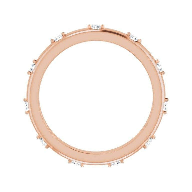 Sapphire Row Natural Diamond Celestial Eternity Band - 14K Rose Gold, 1.5 mm, 5 (view 2)