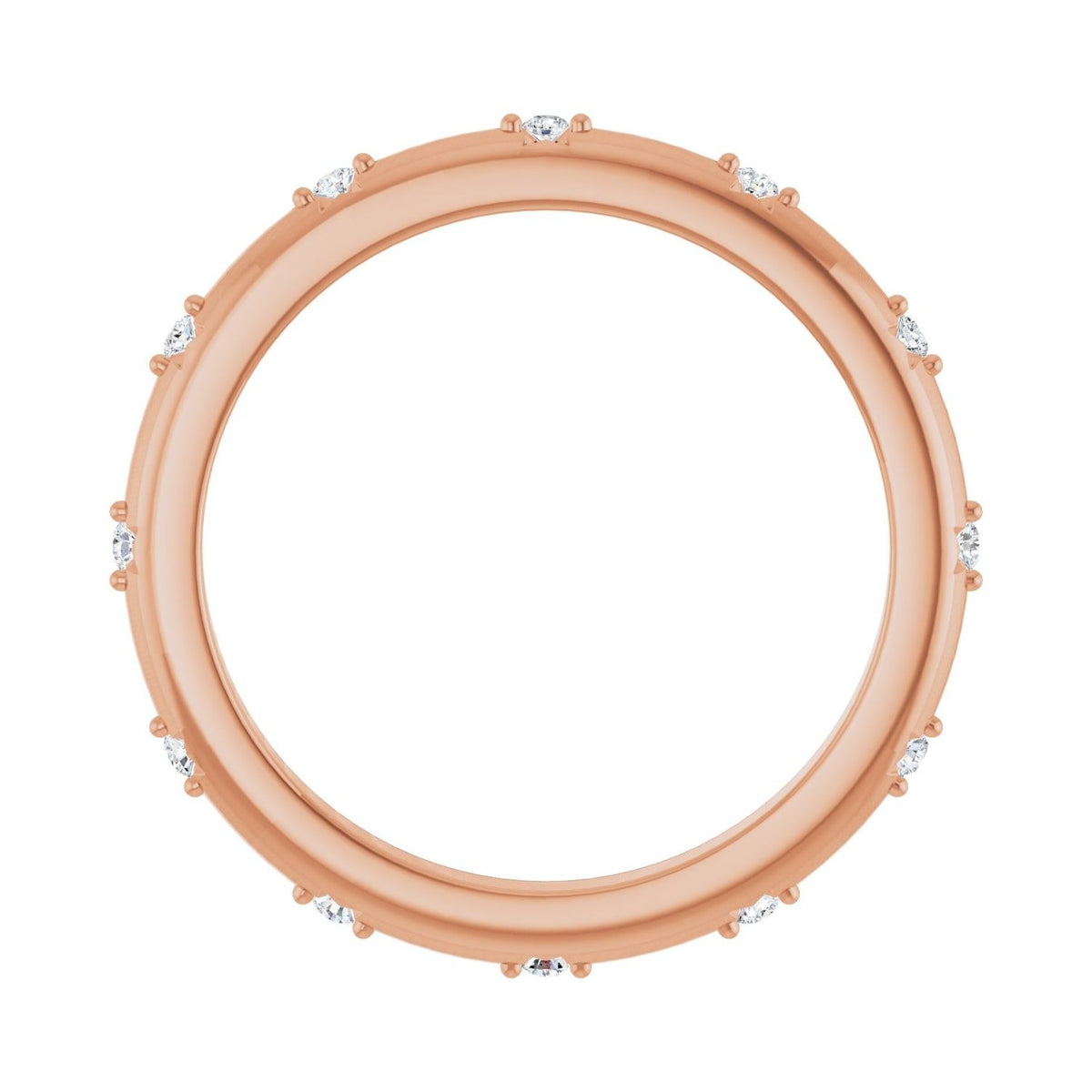 Sapphire Row Natural Diamond Celestial Eternity Band - 14K Rose Gold, 1.1 mm, 4.5 (view 2)