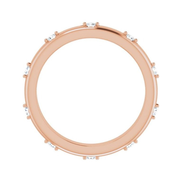 Sapphire Row Natural Diamond Celestial Eternity Band - 14K Rose Gold, 1.5 mm, 4.5 (view 2)