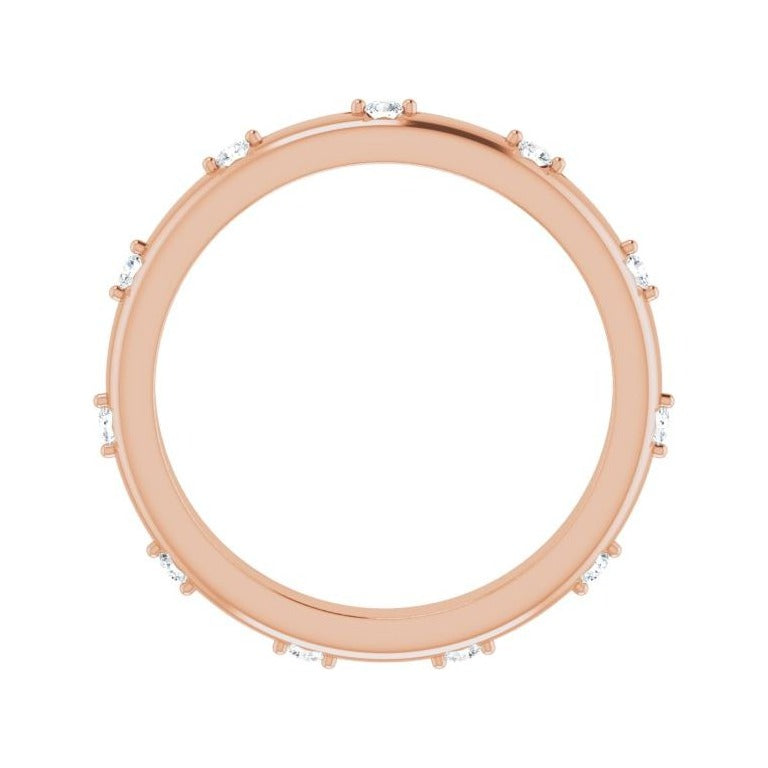 Sapphire Row Natural Diamond Celestial Eternity Band - 14K Rose Gold, 1.5 mm, 5.5 (view 2)