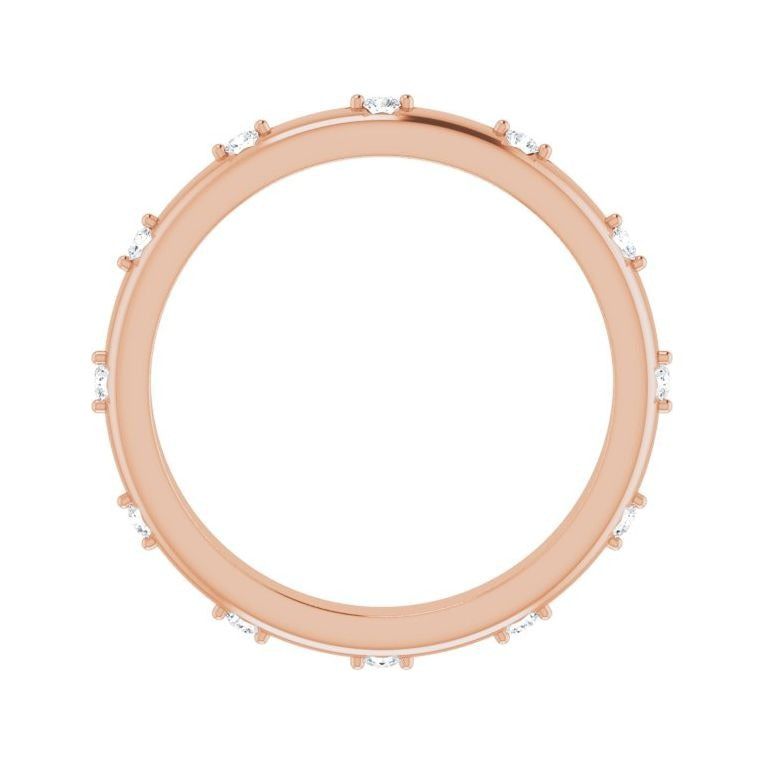 Sapphire Row Natural Diamond Celestial Eternity Band - 14K Rose Gold, 1.5 mm, 6.5 (view 2)