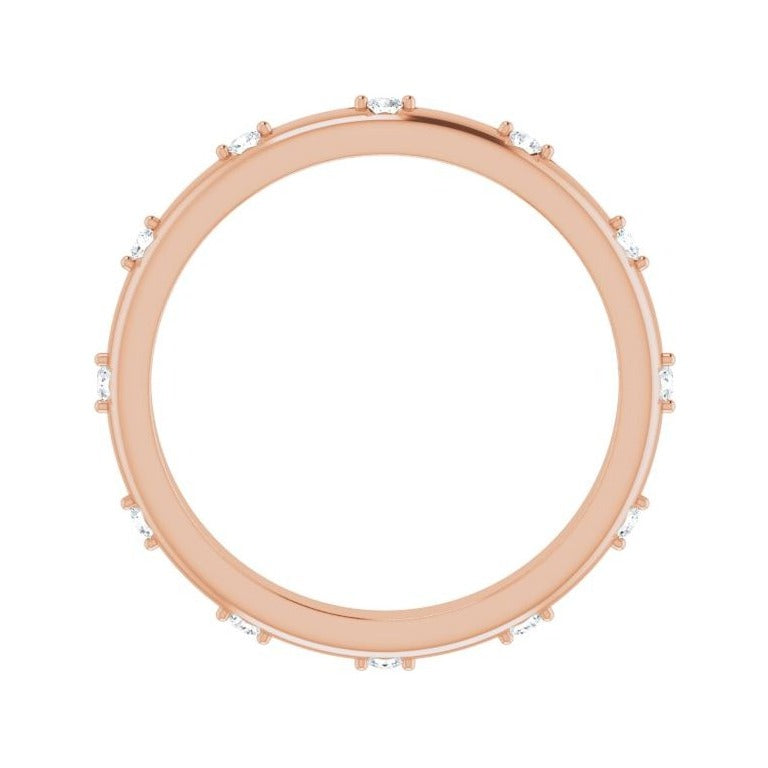 Sapphire Row Natural Diamond Celestial Eternity Band - 14K Rose Gold, 1.5 mm, 7.5 (view 2)