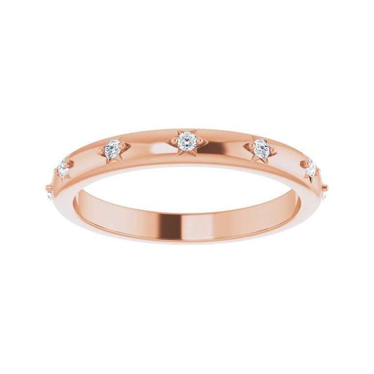 Sapphire Row Natural Diamond Celestial Eternity Band - 14K Rose Gold, 1.5 mm, 7.5 (view 3)