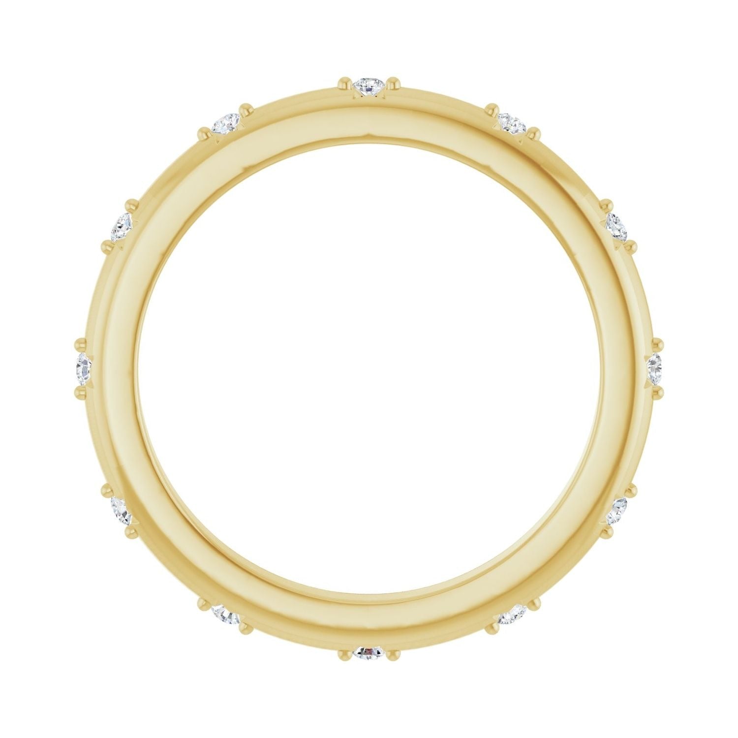 Sapphire Row Natural Diamond Celestial Eternity Band - 14K Yellow Gold, 1.1 mm, 4 (view 2)