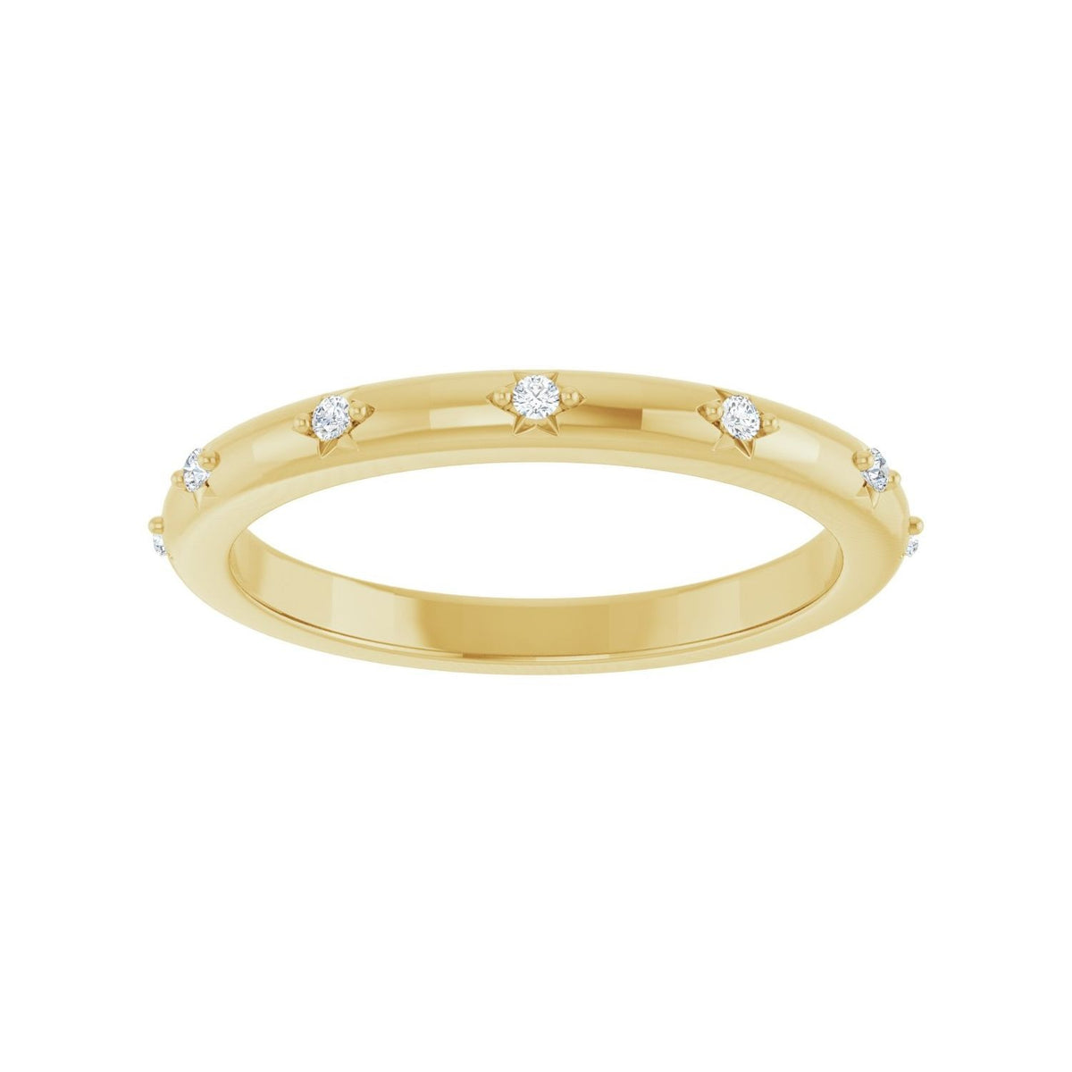 Sapphire Row Natural Diamond Celestial Eternity Band - 14K Yellow Gold, 1.1 mm, 5 (view 3)