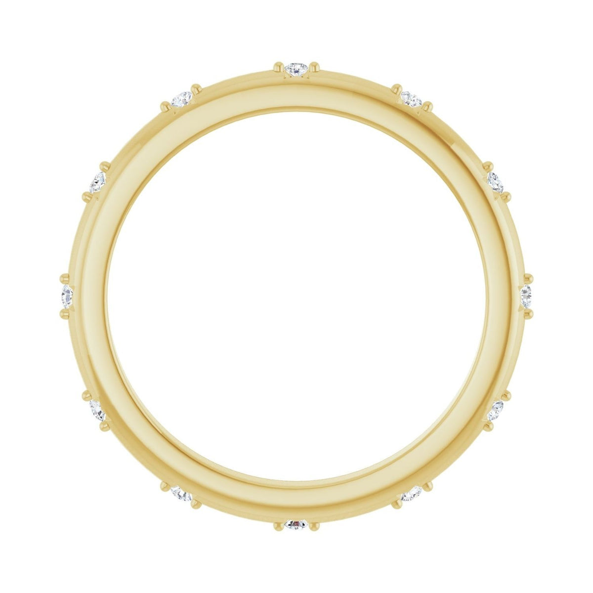 Sapphire Row Natural Diamond Celestial Eternity Band - 14K Yellow Gold, 1.1 mm, 6 (view 2)