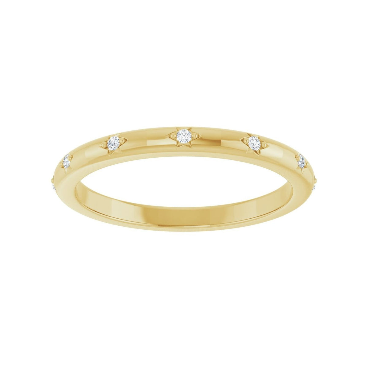 Sapphire Row Natural Diamond Celestial Eternity Band - 14K Yellow Gold, 1.1 mm, 7 (view 3)