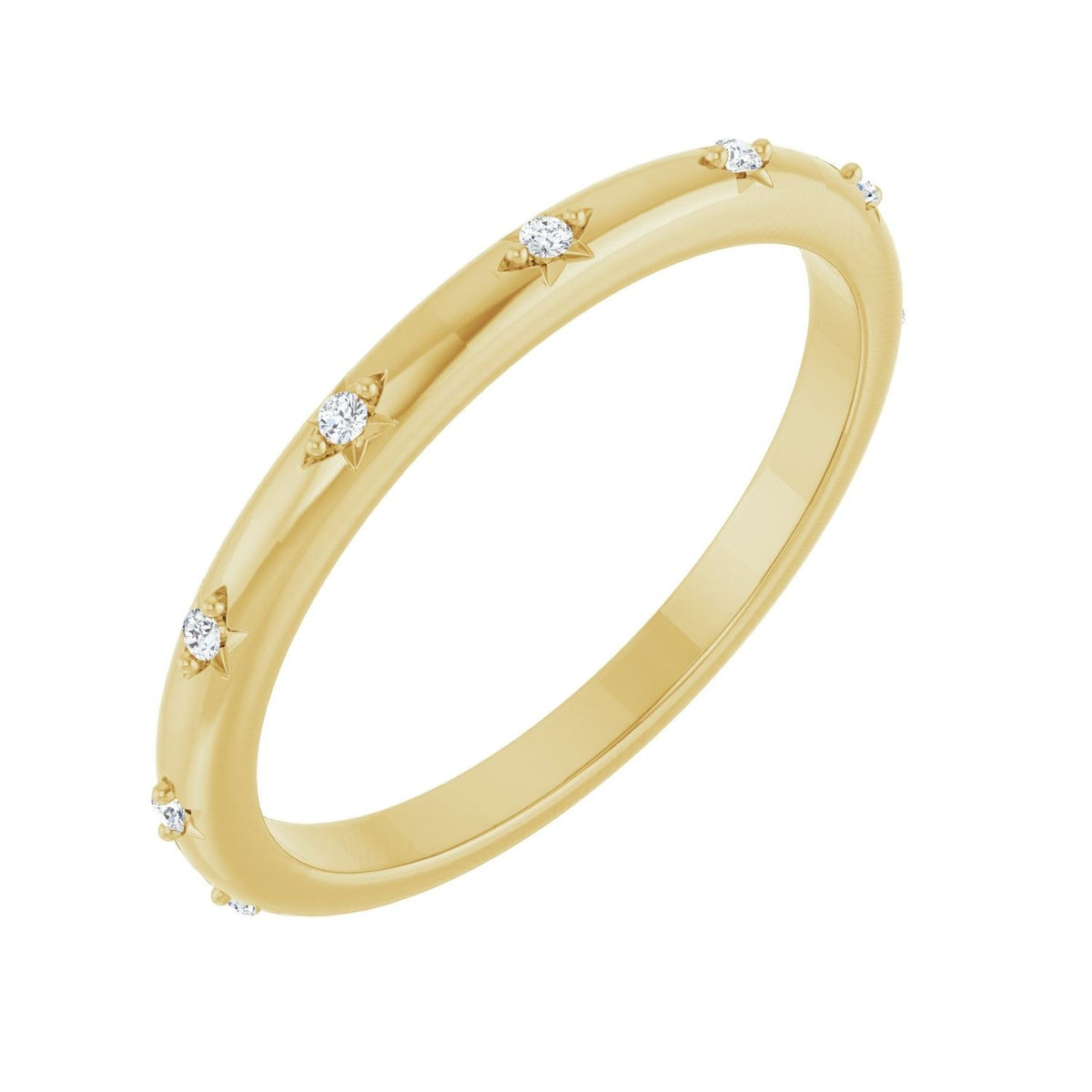 Sapphire Row Natural Diamond Celestial Eternity Band - 14K Yellow Gold, 1.1 mm, 8