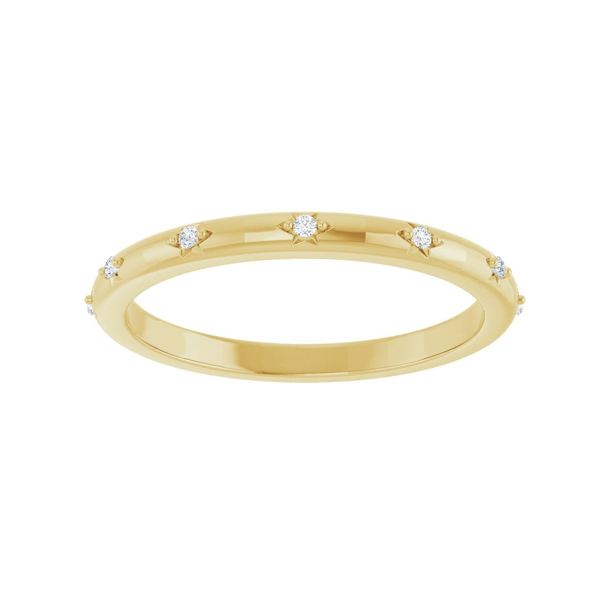 Sapphire Row Natural Diamond Celestial Eternity Band - 14K Yellow Gold, 1.1 mm, 8 (view 3)