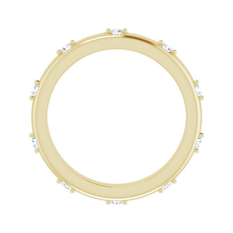 Sapphire Row Natural Diamond Celestial Eternity Band - 14K Yellow Gold, 1.5 mm, 4 (view 2)