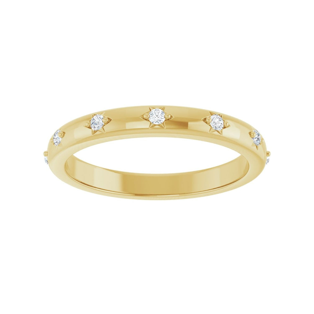 Sapphire Row Natural Diamond Celestial Eternity Band - 14K Yellow Gold, 1.5 mm, 7 (view 3)