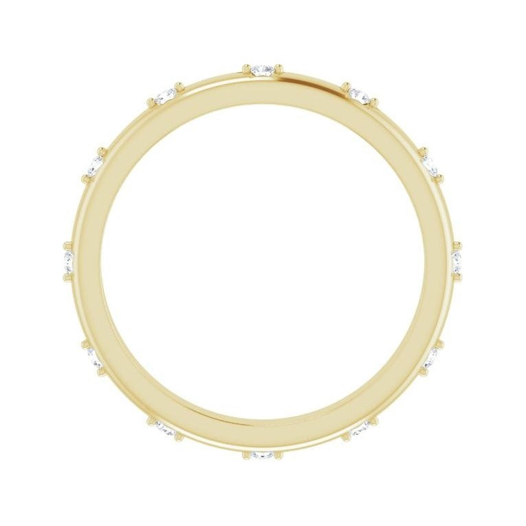 Sapphire Row Natural Diamond Celestial Eternity Band - 14K Yellow Gold, 1.5 mm, 8 (view 2)