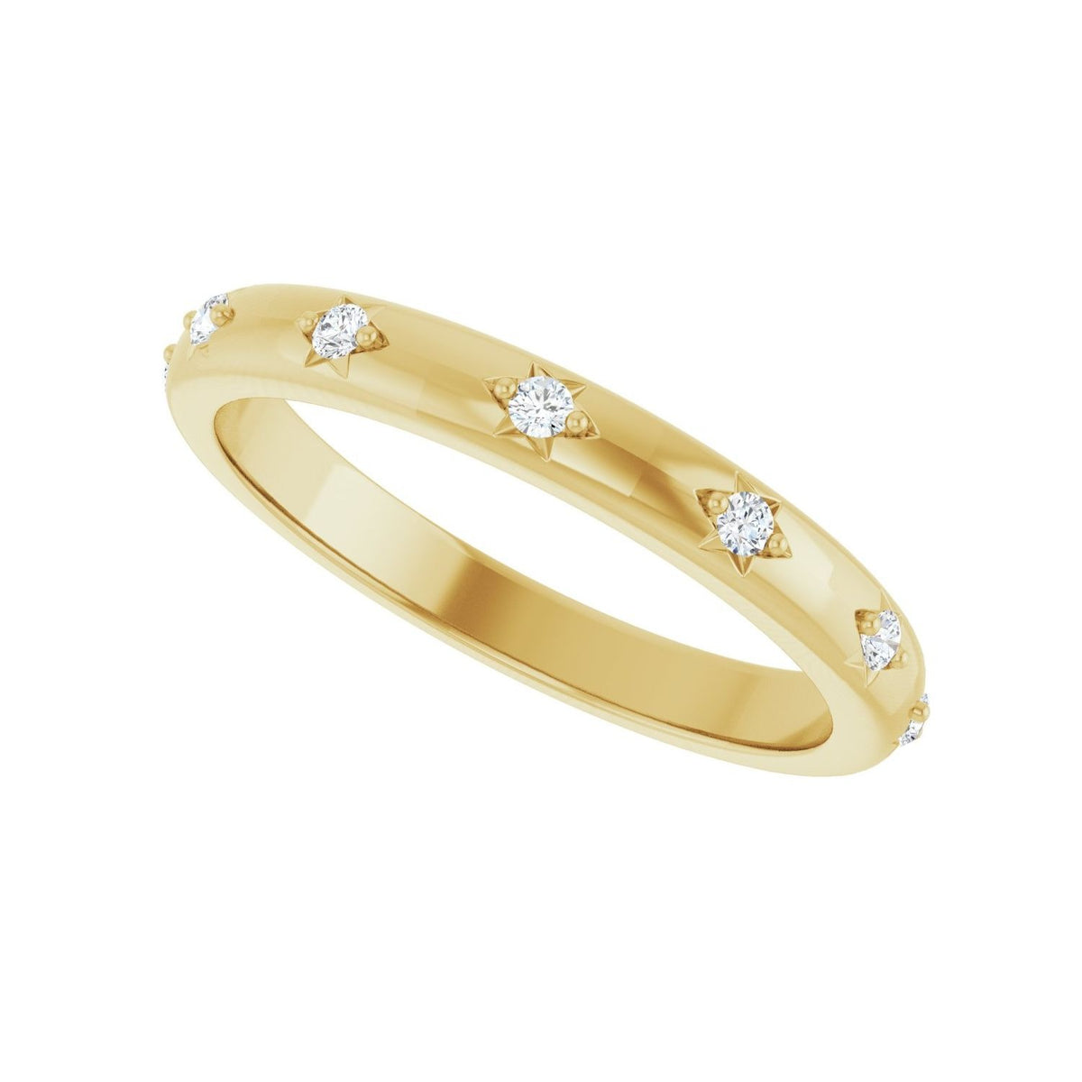 Sapphire Row Lab-Grown Diamond Celestial Eternity Band - 14K Yellow Gold (view 5)
