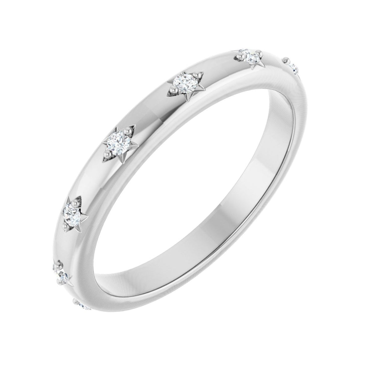 Sapphire Row Lab-Grown Diamond Celestial Eternity Band - 14K White Gold