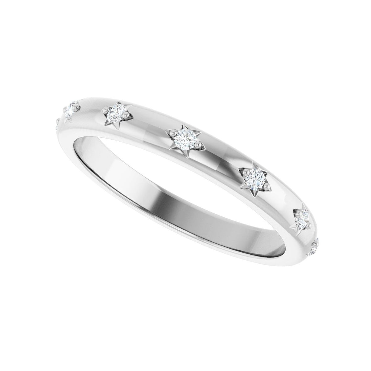 Sapphire Row Lab-Grown Diamond Celestial Eternity Band - 14K White Gold (view 5)