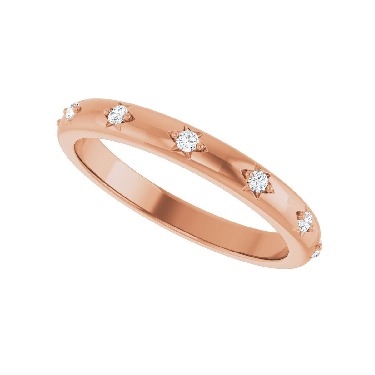 Sapphire Row Lab-Grown Diamond Celestial Eternity Band - 14K Rose Gold (view 5)