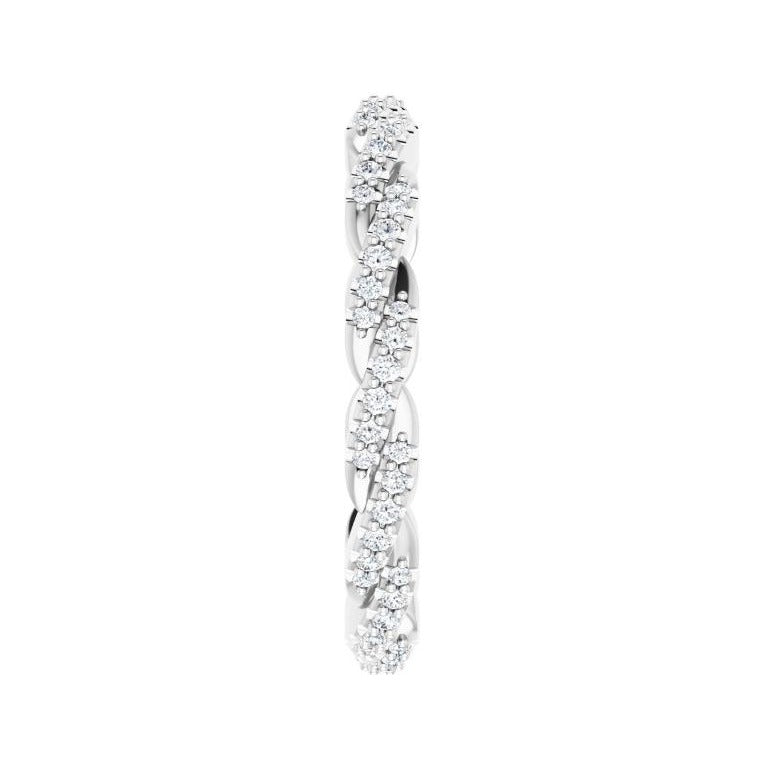 Sapphire Row Natural Diamond Twisted Pavé Eternity Band - 14K White Gold (view 4)