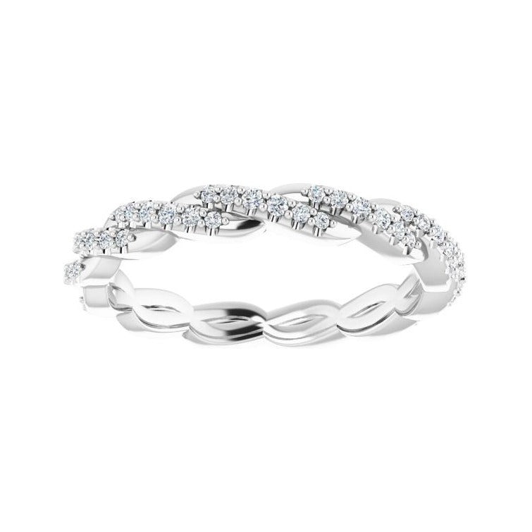 Sapphire Row Natural Diamond Twisted Pavé Eternity Band - Platinum (view 3)