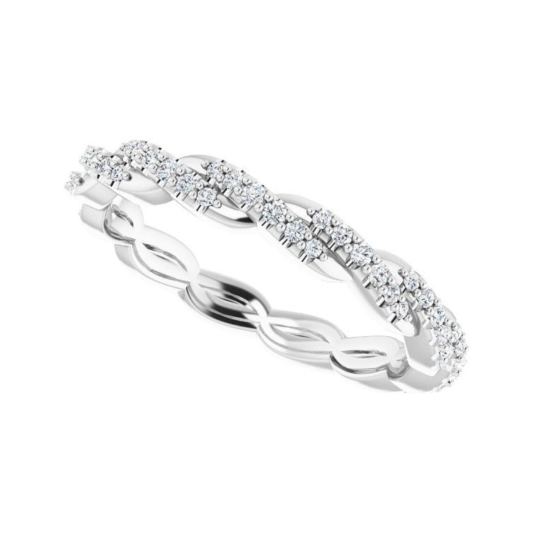 Sapphire Row Natural Diamond Twisted Pavé Eternity Band - Platinum (view 5)